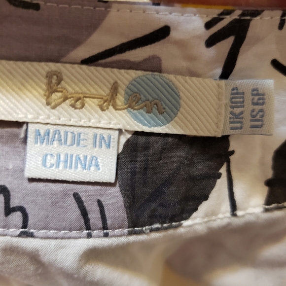 Boden Size 6p Floral Sleeveless Dress - Gray and Yellow - Picture 7 of 8